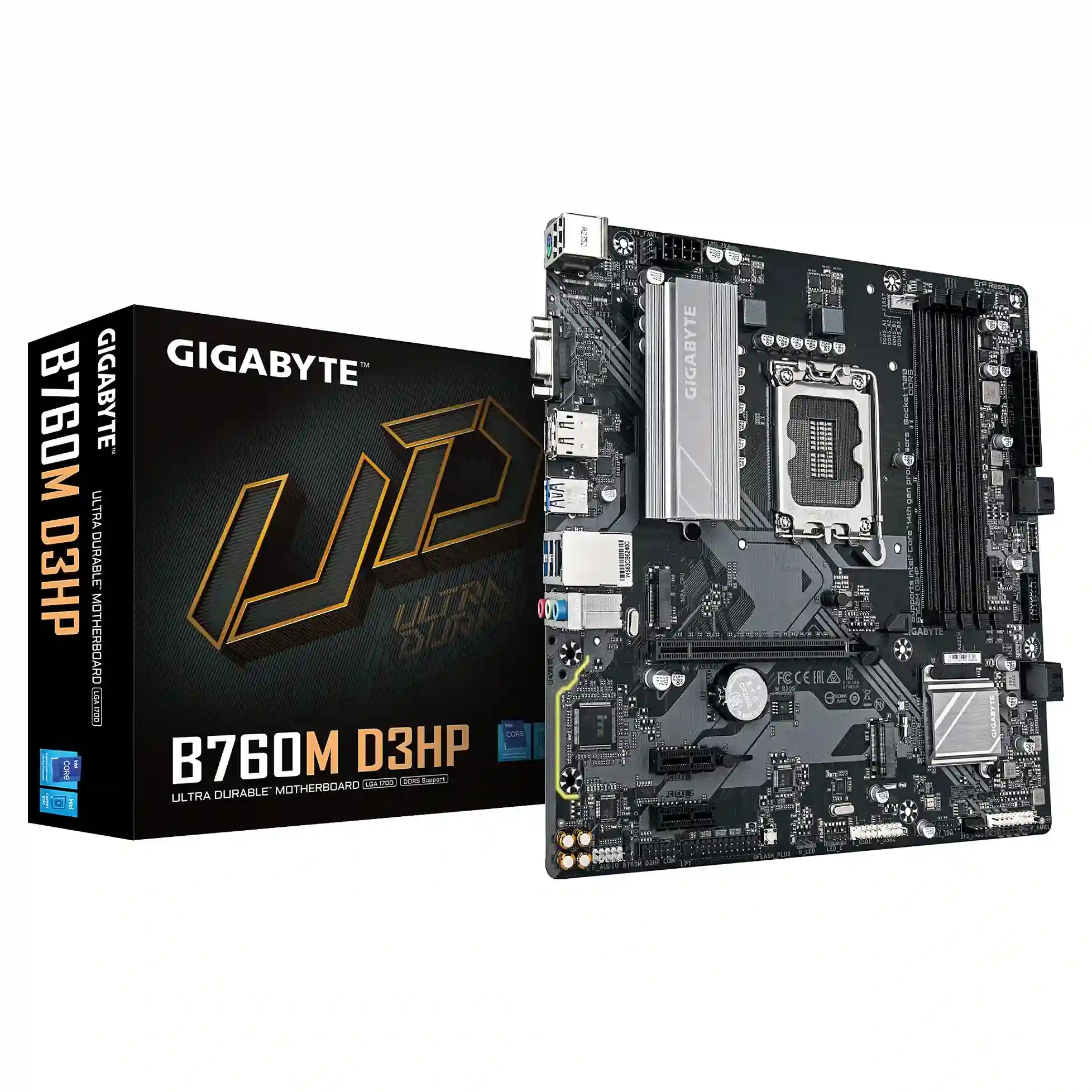 GIGABYTE B760M D3HP Mainboard   Intel Core CPUs der 14  Generation  4 1 1 Phasen VRM  bis zu 5600 MHz DDR5  2xPCIe 4 0 M 2  GbE LAN  USB 3 2 Gen 1 PC-Zubehoer