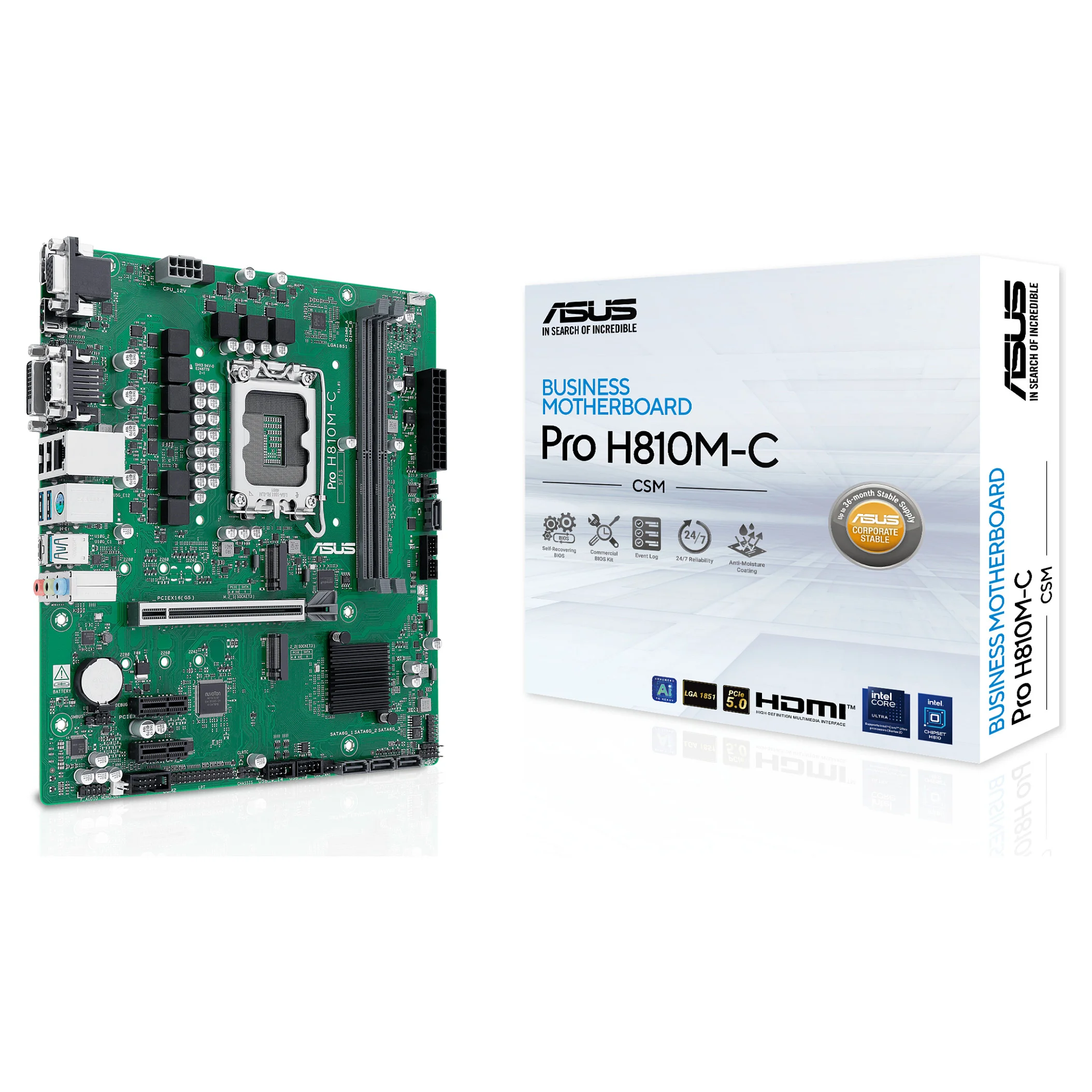 ASUS PRO H810M C CSM Intel H810 LGA 1851  Socket V1  micro ATX PC-Komponenten