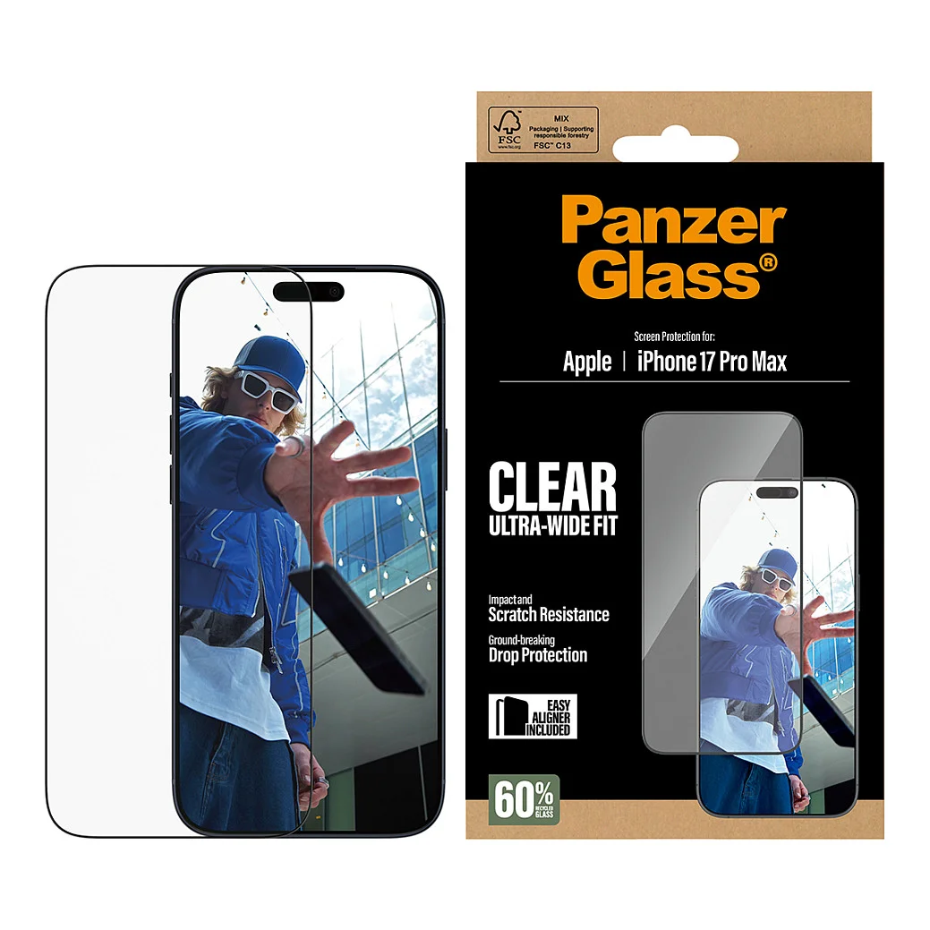 PanzerGlass   Displayschutz iPhone 17 Pro Max   Ultra Wide Fit m  EasyAligner Notebook & Tablet Zubehoer