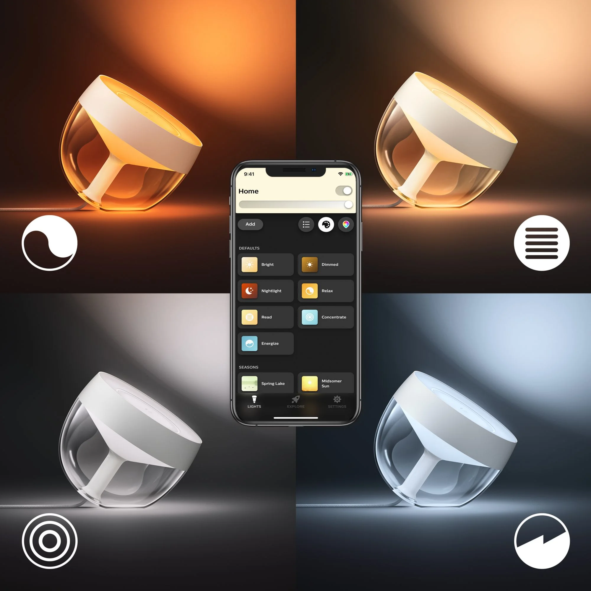 Philips Hue Iris BT Tischlampe White Color Ambiance weiss Smart Home Beleuchtung