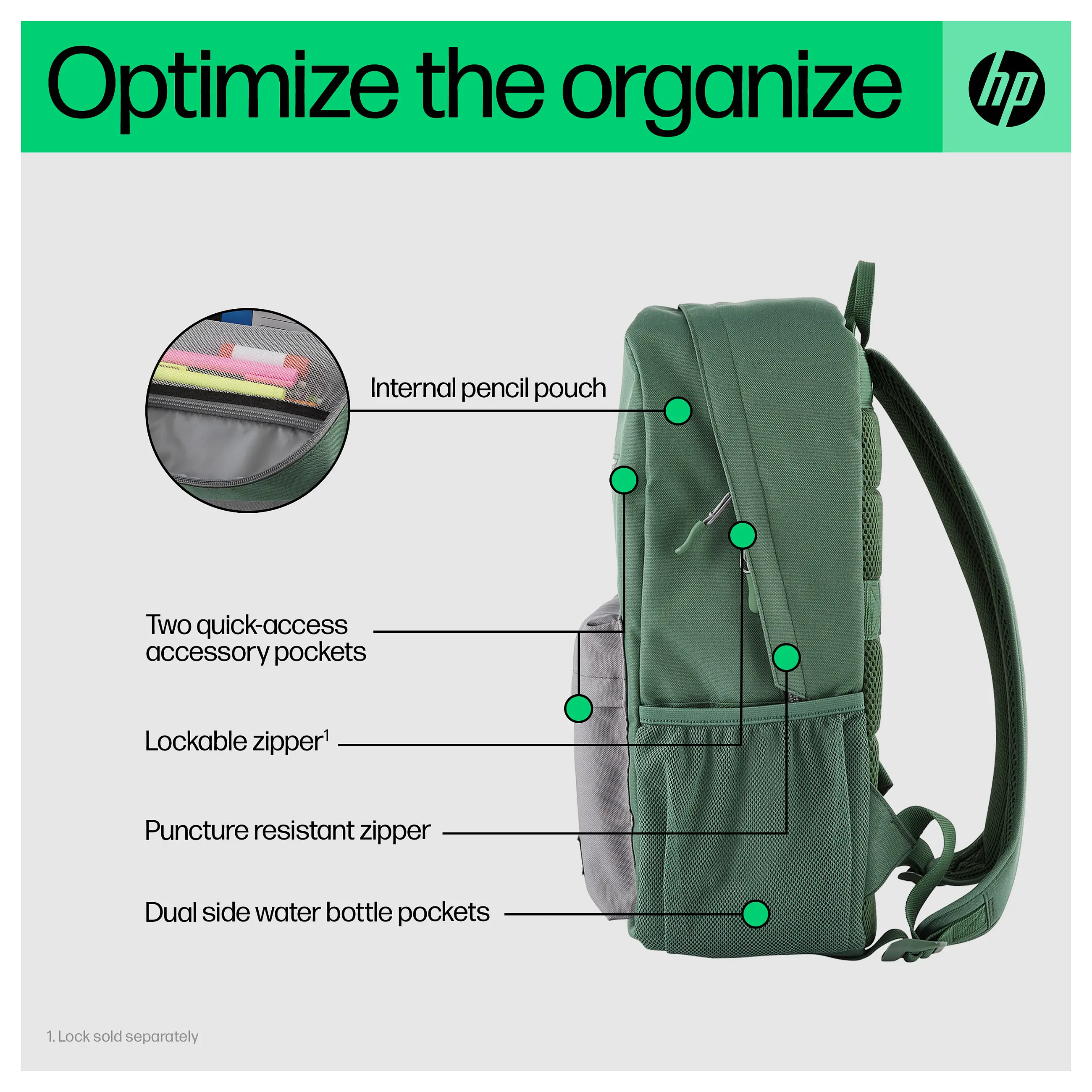 HP Campus Rucksack  gruen  Notebook & Tablet Zubehoer