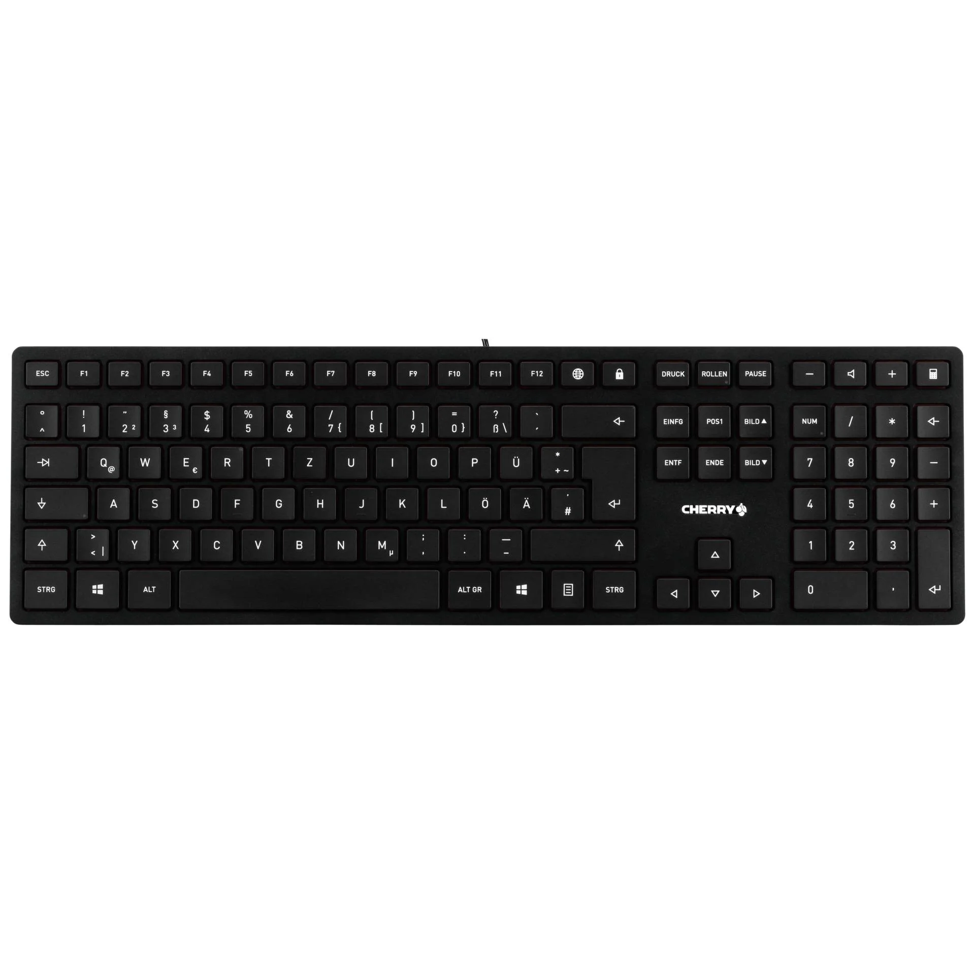 CHERRY KC 6000 SLIM Kabelgebundene Tastatur  Schwarz  USB  QWERTZ   DE  Tastaturen & Maeuse