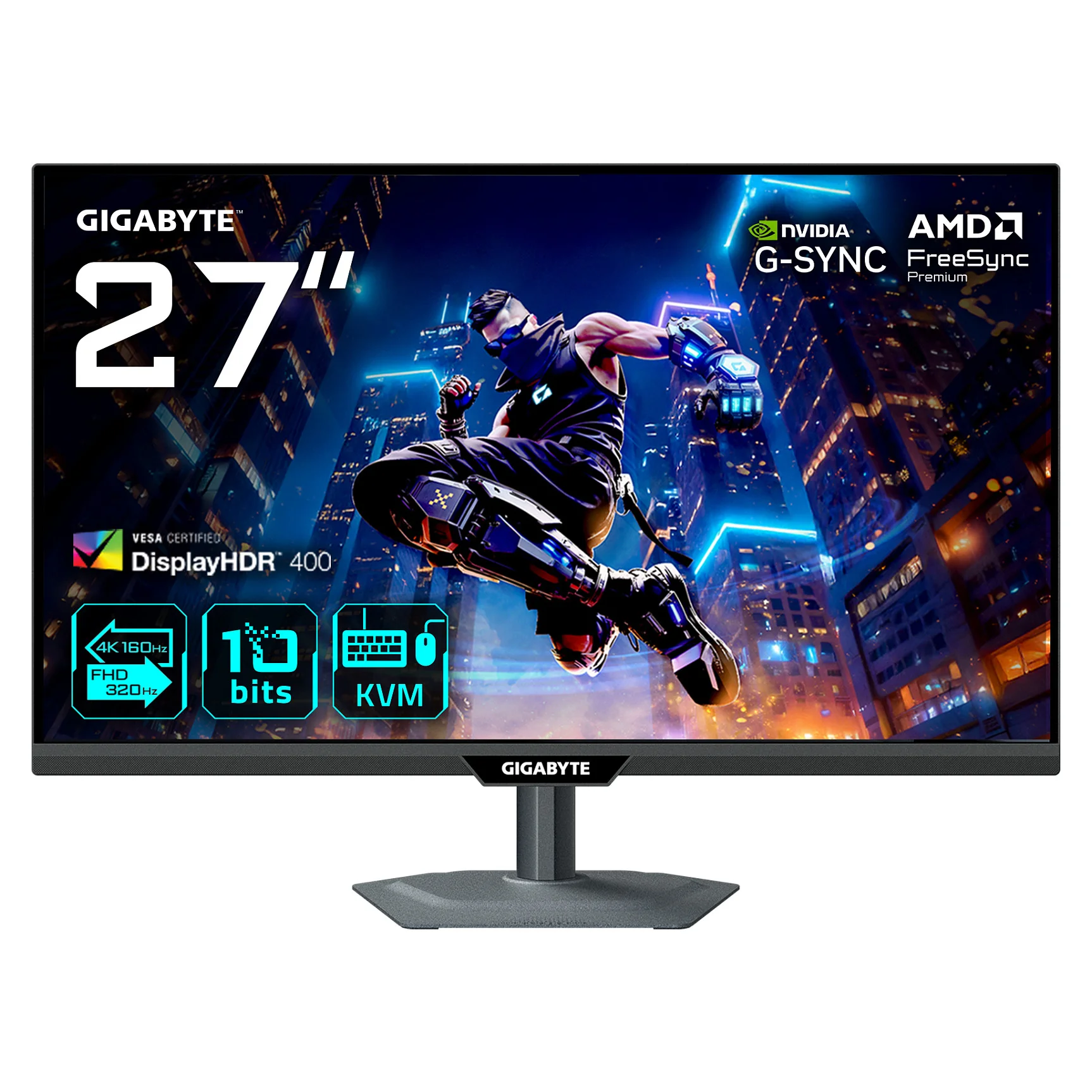 GIGABYTE M27UP 27  4K UHD Gaming Monitor   Dual Modus  4K 160Hz oder FHD 320Hz   3840 x 2160  1ms  350 cd m   FreeSync Premium  DisplayHDR400  HDMI 2 1  DisplayPort 1 4 Monitore