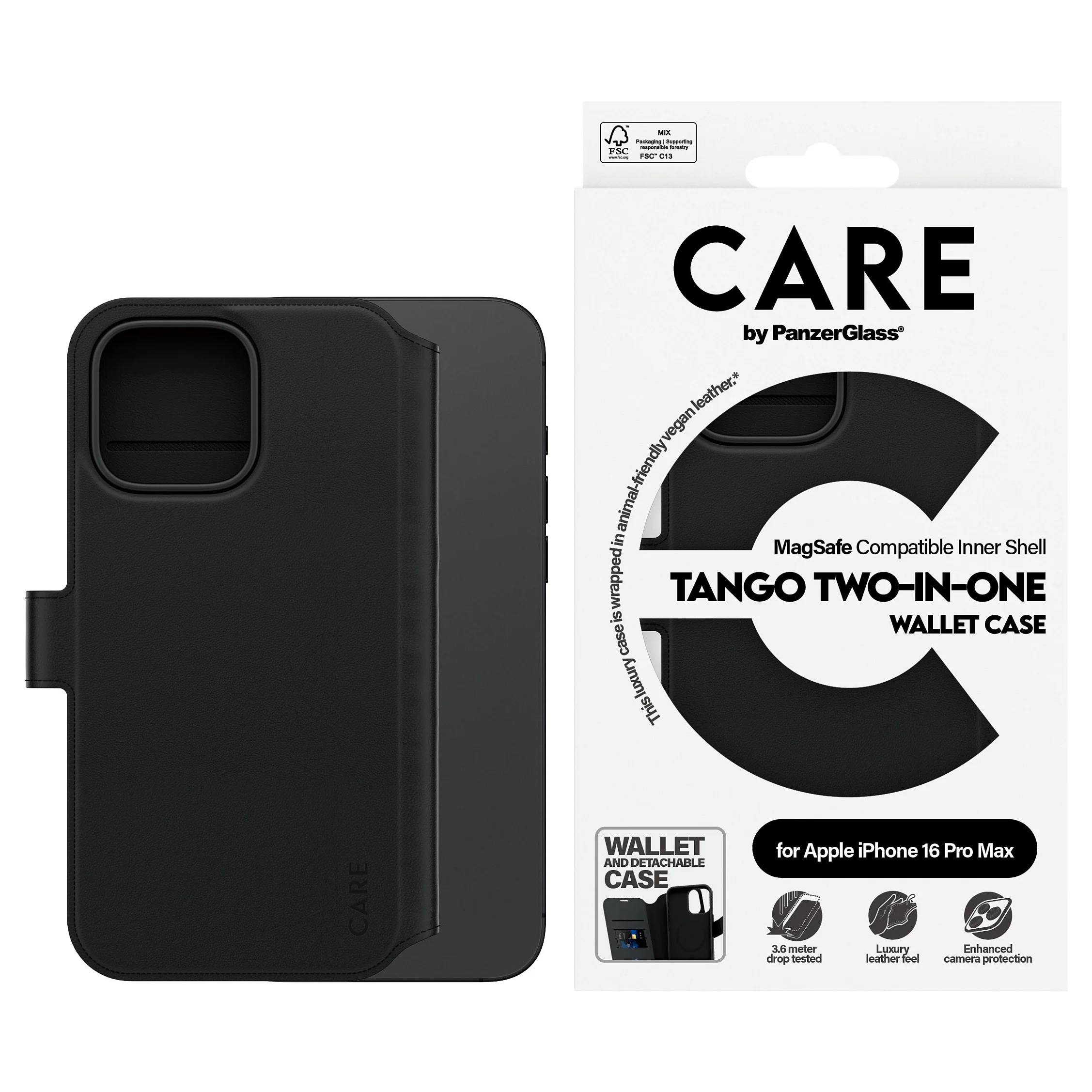 PanzerGlass CARE  by   Tango 2 in 1 Wallet Case m  MagSafe iPhone 16 Pro Max Notebook & Tablet Zubehoer