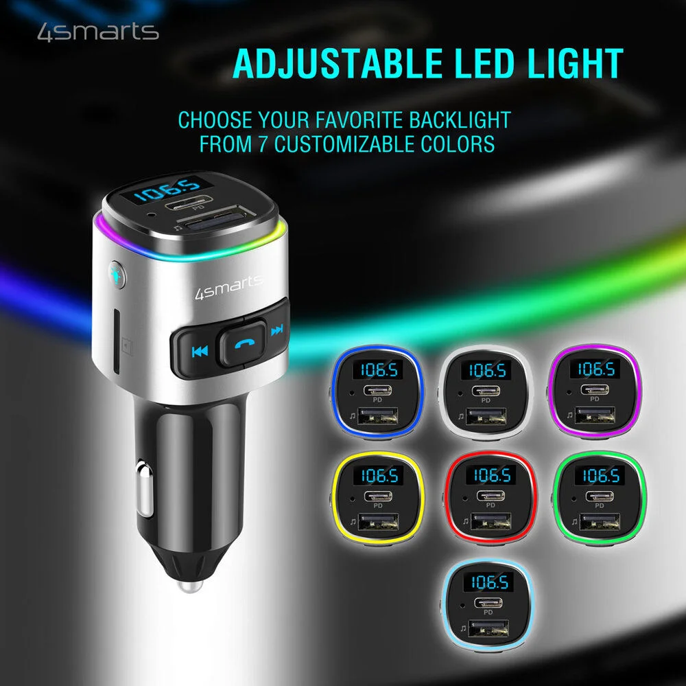 4SMARTS KFZ Bluetooth FM Transmitter mit Freisprechfunktion Handys & Tablets