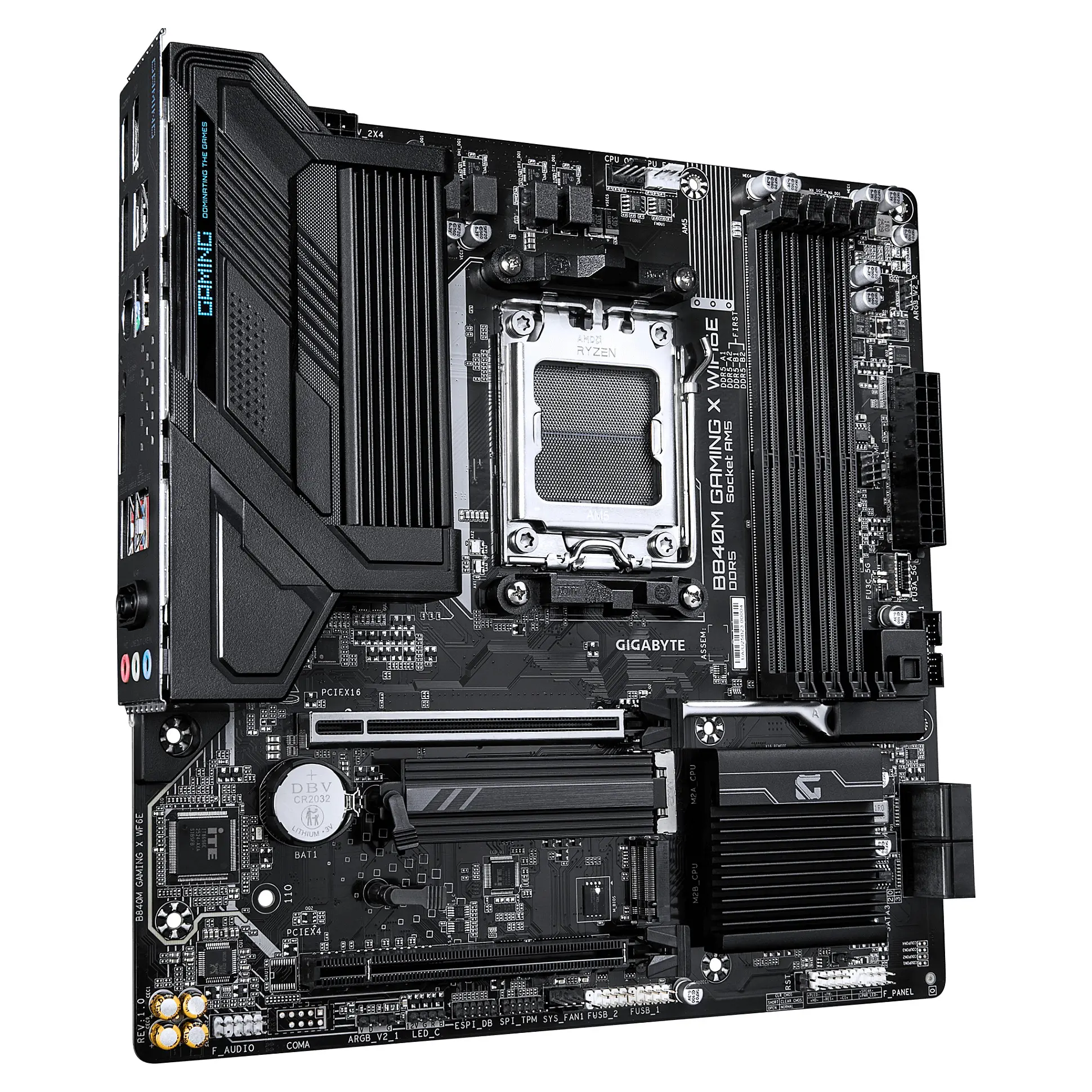 GIGABYTE B840M GAMING X WIFI6E Mainboard   AMD Ryzen 9000 CPUs  8 2 2 Phasen VRM  bis zu 8200 MHz DDR5  O C    2  PCIe 4 0 M 2  Wi Fi 6E  2 5 GbE LAN  USB 3 2 Gen 1 PC-Komponenten