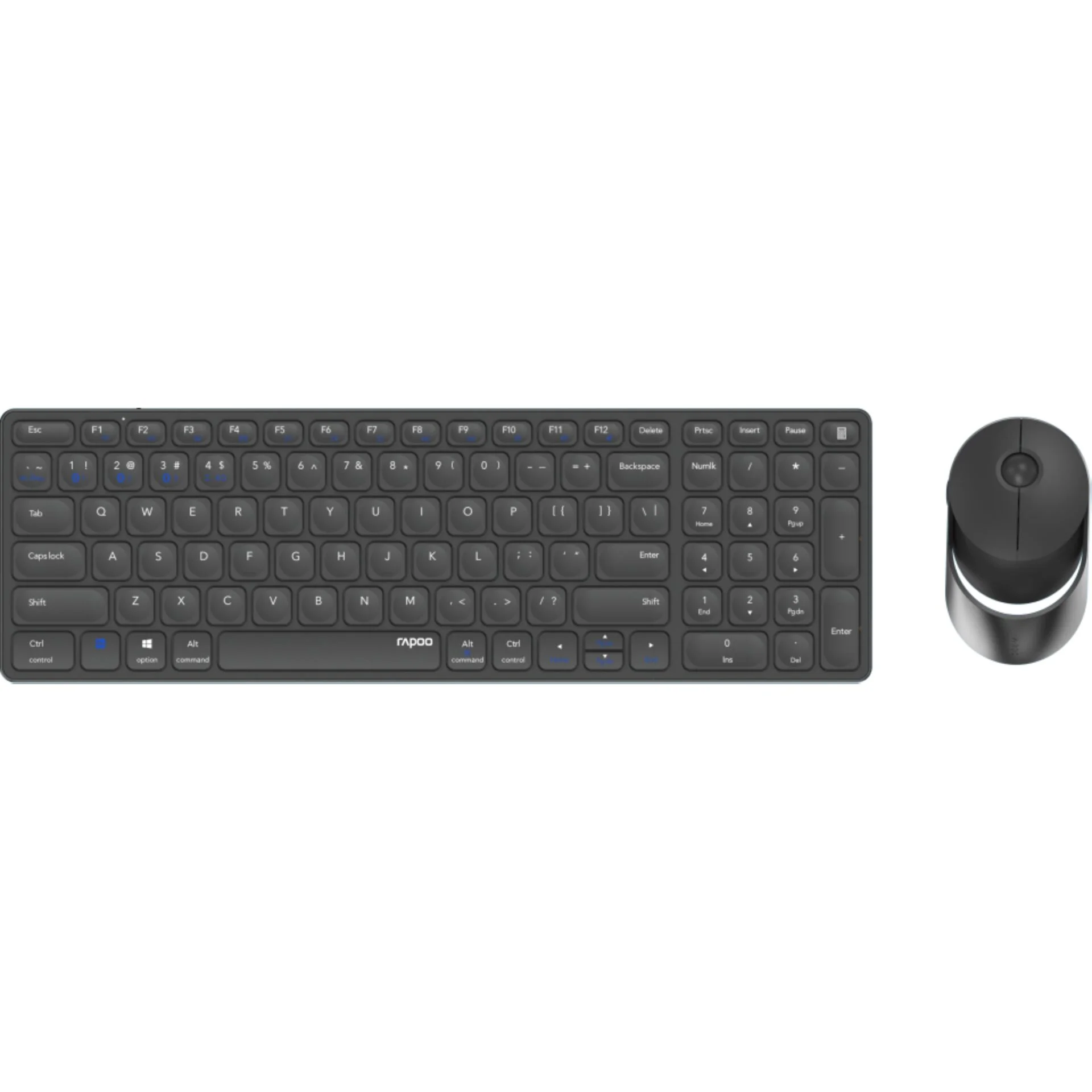 Rapoo 9750M Dunkelgrau QWERTZ Kabelloses Multi Mode Deskset Tastaturen & Maeuse