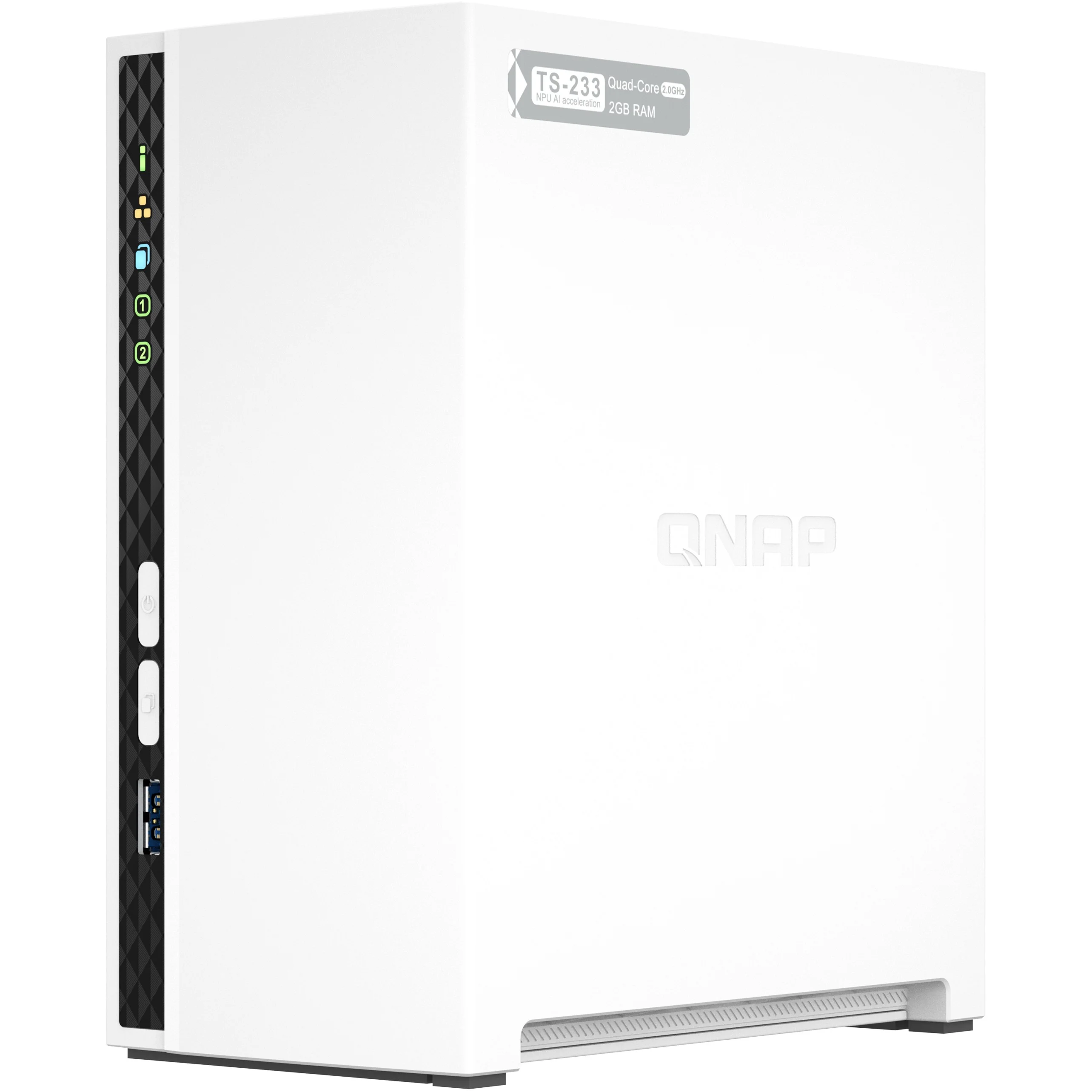 QNAP TS 233 NAS Tower 2GB ARM Cortex A55 QTS Weiss Speicherserver Speichermedien