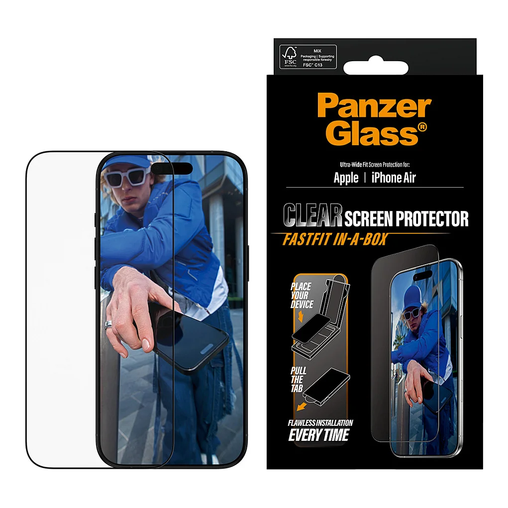 PanzerGlass   Displayschutz iPhone Air   Ultra Wide Fit m  FASTFIT IN A BOX Notebook & Tablet Zubehoer