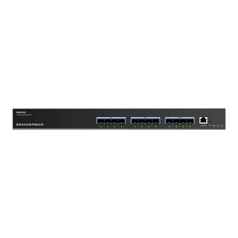 Grandstream 12P GWN7832 12x 10 Gigabit SFP Ports Layer 3 Aggregations Switches
