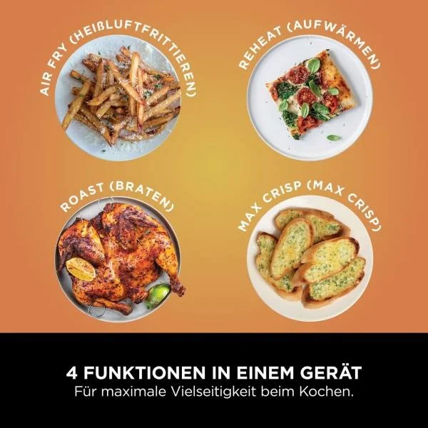 Ninja AF200EU Foodi 4 in 1 Dual Zone Heissluftfritteuse Kuechenkleingeraete