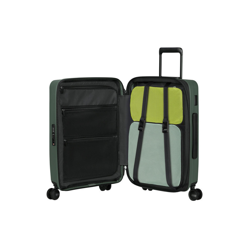 SAMSONITE 4 Rollen Bordtrolley RESTACKD mit Packwuerfel S M  55 cm  sage Taschen & Rucksaecke