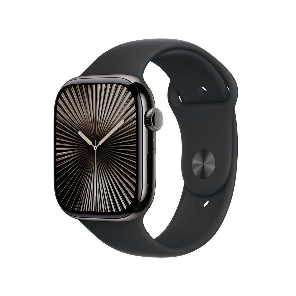 Apple watch series 10 gps   cellular 46mm slate titanium case with black sport band   m l Smartwatches & Fitnesstracker