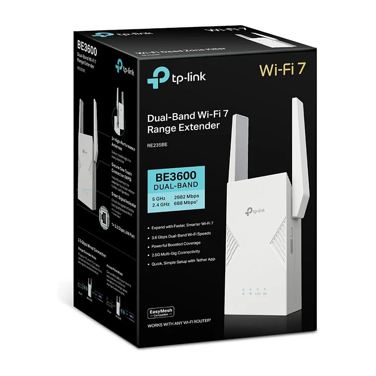 TP Link BE3600 Netzwerksender    empfaenger Weiss 2500 Mbit s Repeater