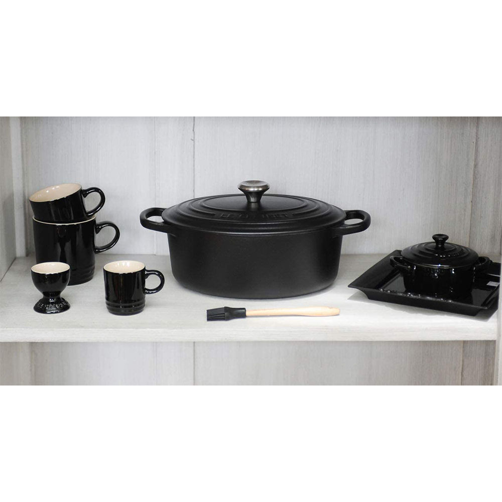 Le Creuset Signature Braeter Schwarz Oval 33 cm Kuechenkleingeraete