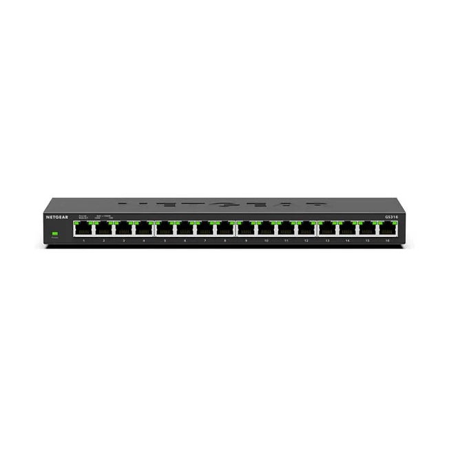 NETGEAR GS316 Unmanaged L2 Gigabit Ethernet  10 100 1000  Schwarz Switches