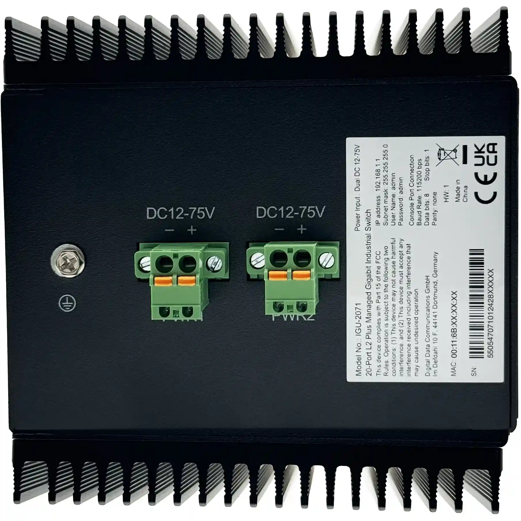 LevelOne 20 Port L2  Managed Gigabit Industrieswitch  16x 1GbE RJ45  4x 1 2 5GbE SFP  DIN Schienenmontage   40 C bis 75 C Switches Netzwerk