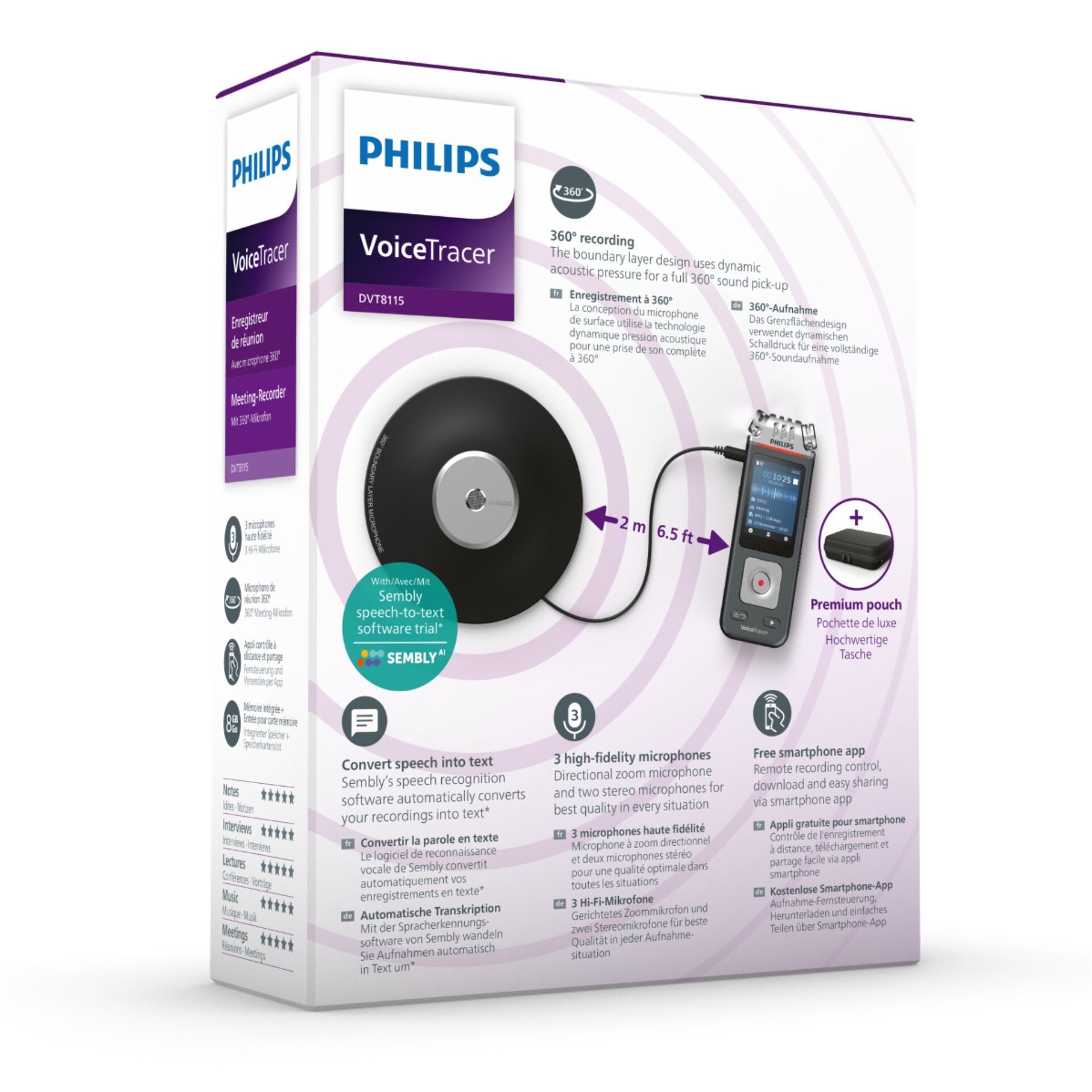 Philips VoiceTracer Schwarz  Grau Video & Audio