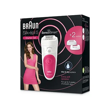 Braun Silk  pil 5 5 500 Epilierer   SensoSmart   28 Pinzetten   Pink Weiss Körperpflege