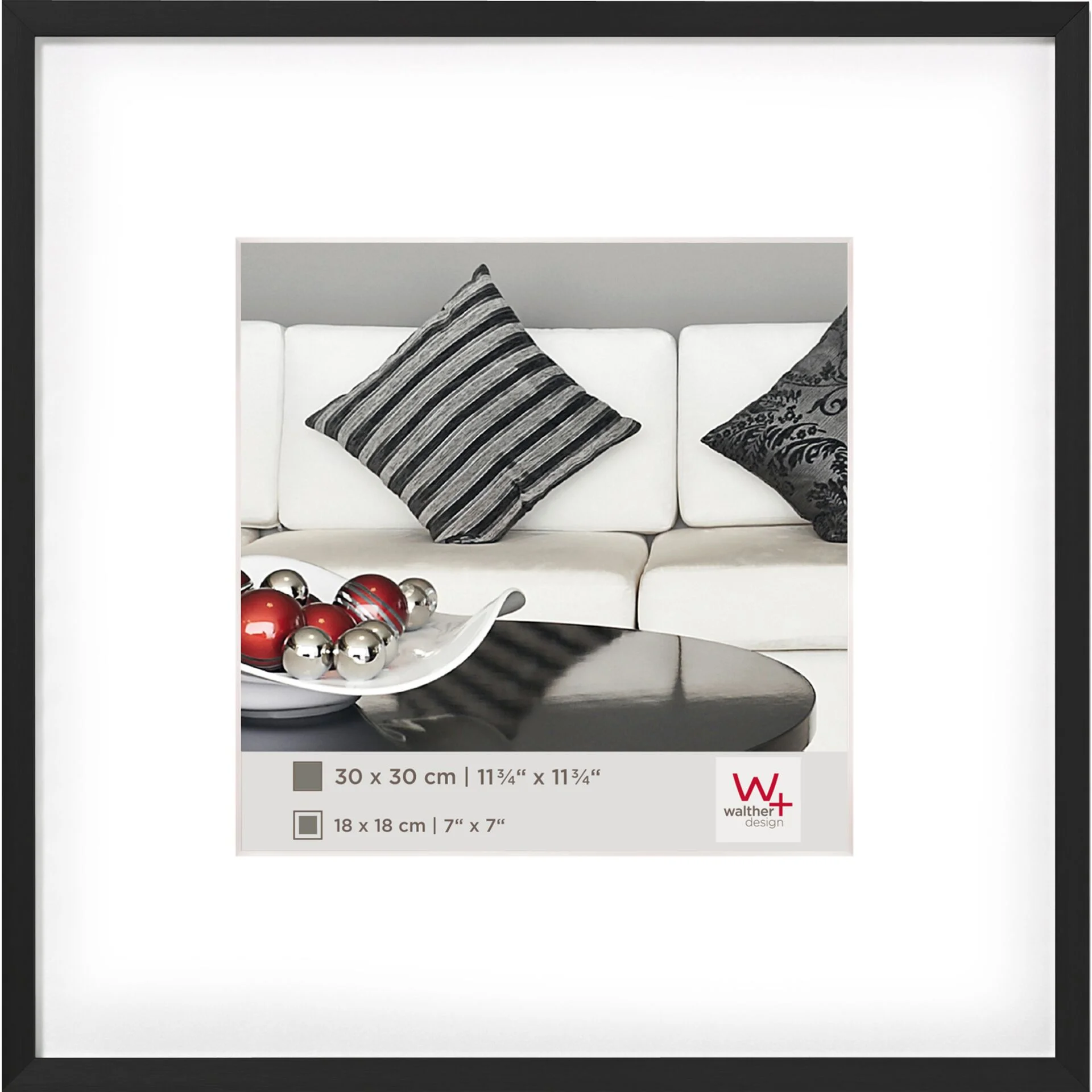 Walther Chair 30x30 Aluminium schwarz AJ330B Bilderrahmen