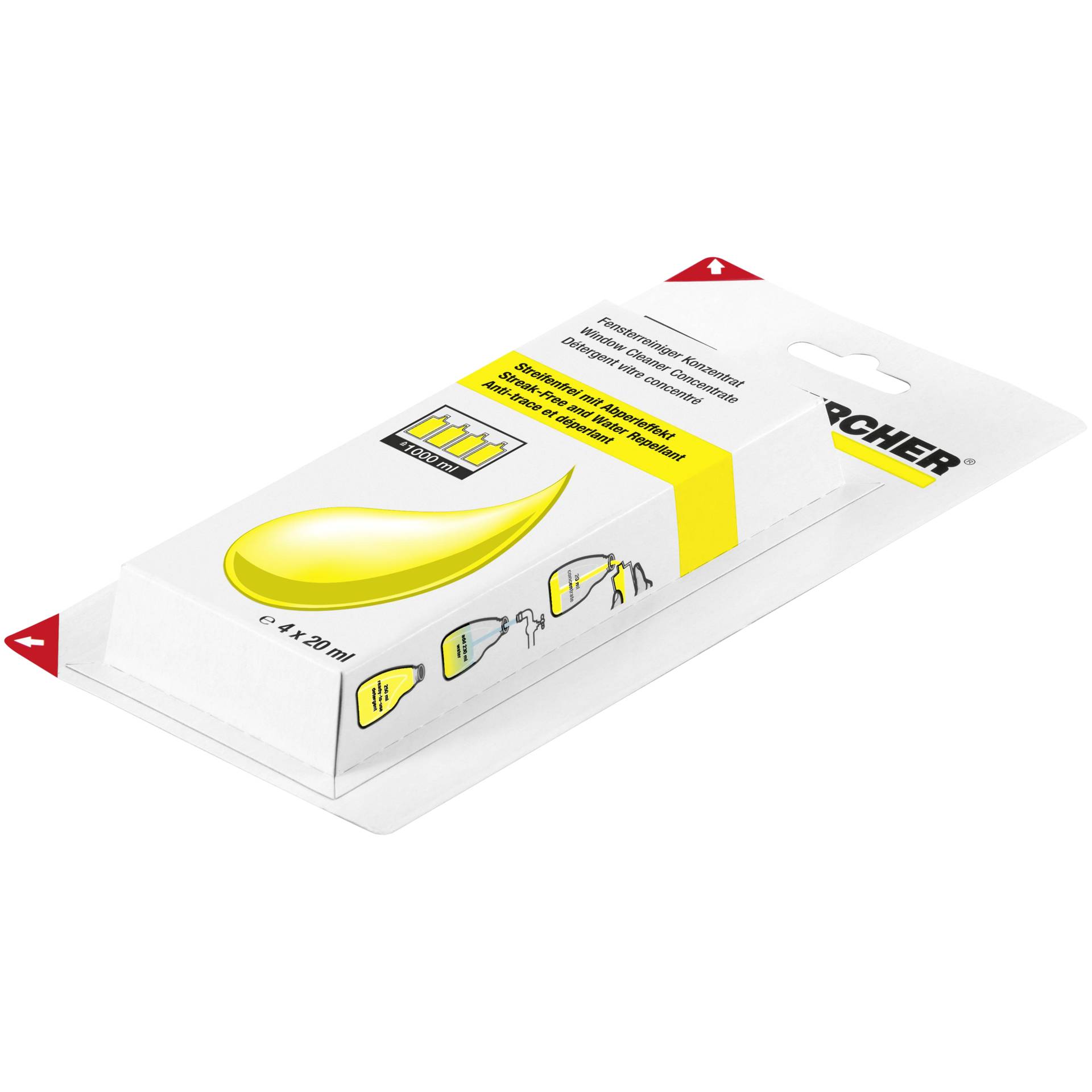 Kaercher Fensterreiniger Konzentrat 4 x 20 ml Zubehoer fuer Staubsauger & Reiniger