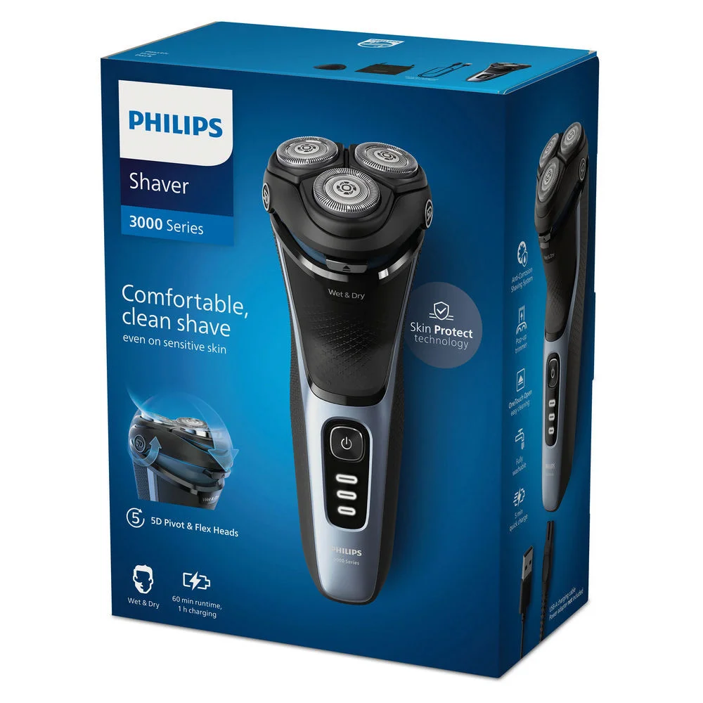 Philips Herrenrasierer Series 3000 S3243 12 mit Aufbewahrungstasche Rasierer & Epilierer