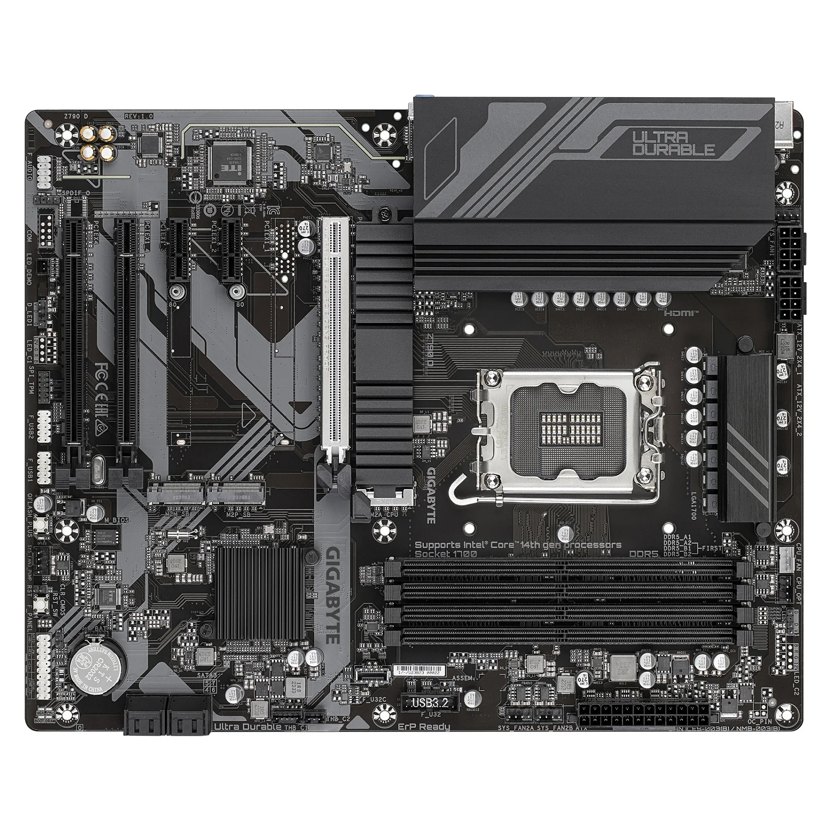 GIGABYTE Z790 D Motherboard   Unterstuetzt Intel Core 14  Generation CPUs  12 1 1 Phasen Digital VRM  bis zu 7600MHz DDR5  OC   3xPCIe 4 0 M 2  2 5GbE LAN  USB 3 2 Gen 2 PC-Komponenten
